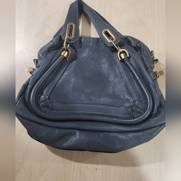 Chloe Paraty 2Way Hand Shoulder Leather zip color Gray gold fashion goods - Picture 4 of 13